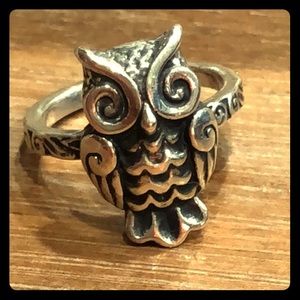EUC James Avery Woodland Owl Ring